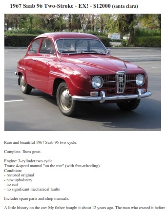 1967 Saab 96 Two-Stroke - EX!