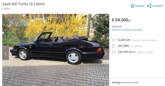 Saab 900 S Heuschmid Cabrio Turbo Top H... Cabrio y descapotable